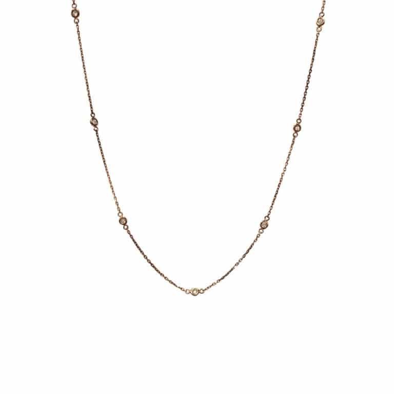 Rose Gold diamond by the yard necklace