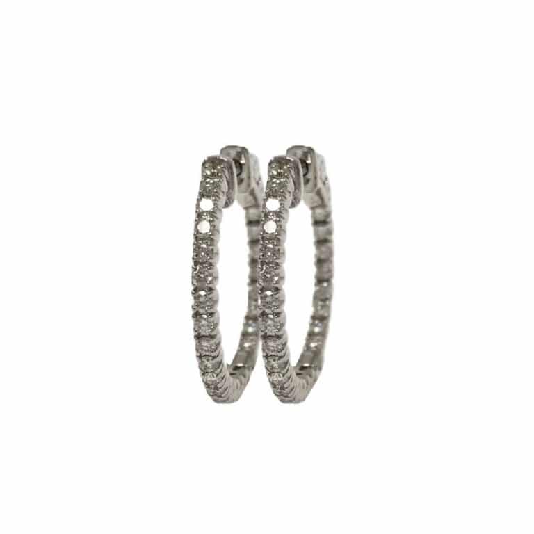 14KW Diamond Hoop Earrings